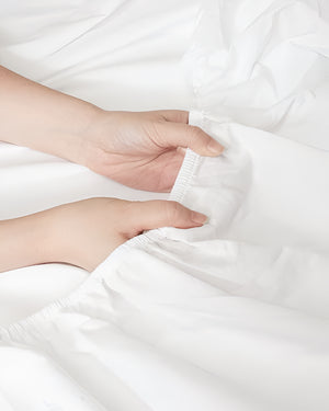 Serenity Split –  Premium Cotton 4 Piece Split Head Sheet Set- White