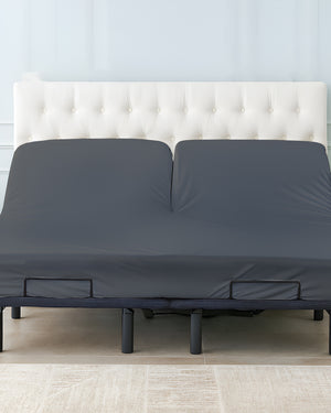 Premium 1 Piece Fitted Sheet with Top Split for Adjustable Beds - Dark Gray