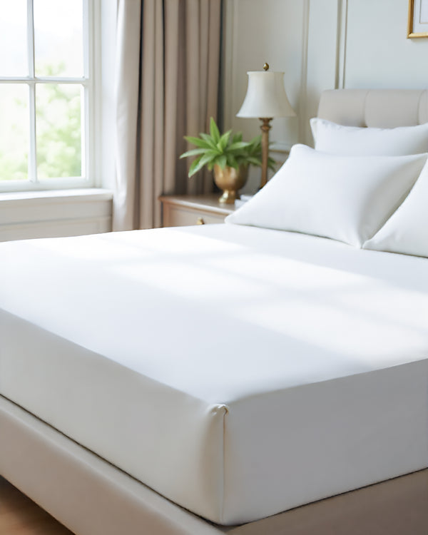 Giza Grace – Classic 1 Piece Fitted Sheet- White