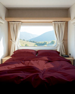 Modern Haven RV Sheet Set – Soft Microfiber, 4-Piece Luxury Collection - Burgundy