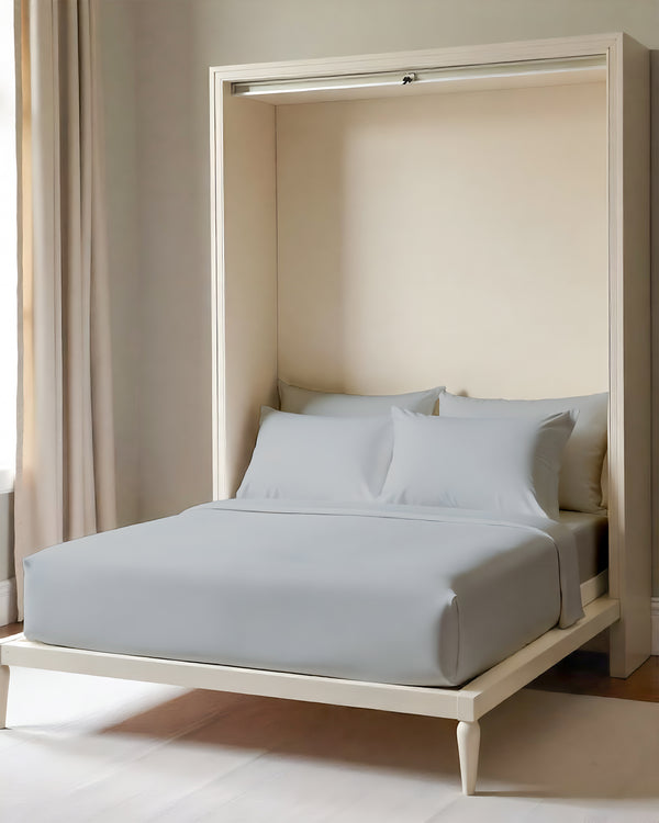 FoldEase Murphy Bed 4 Piece Sheet Set- Light Gray