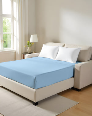 ComfortFold - Microfiber Sleeper Sofa 1 Piece Fitted Sheet- Light Blue