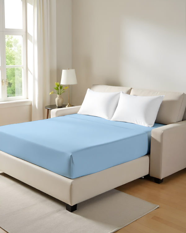 ComfortFold - Microfiber Sleeper Sofa 1 Piece Fitted Sheet- Light Blue