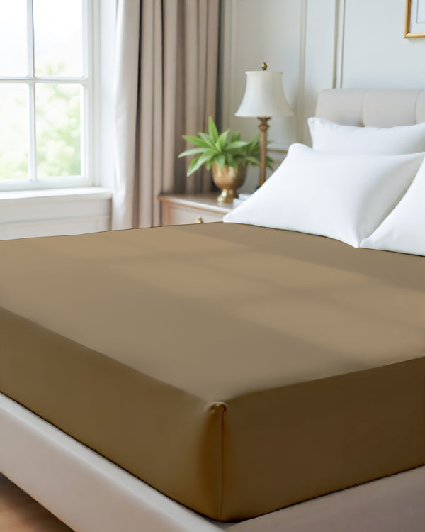 Giza Grace – Classic 1 Piece Fitted Sheet- Taupe