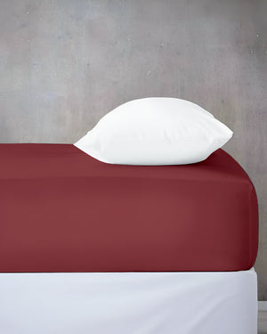 Cloud Soft Classic –  Single Fitted Sheet for Everyday Luxury - Burgundy