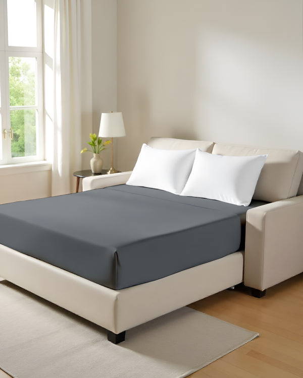 ComfortFold - Microfiber Sleeper Sofa 1 Piece Fitted Sheet- Dark Gray