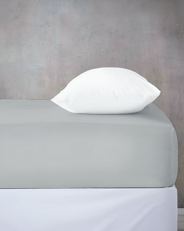 Cloud Soft Classic –  Single Fitted Sheet for Everyday Luxury - Light Gray