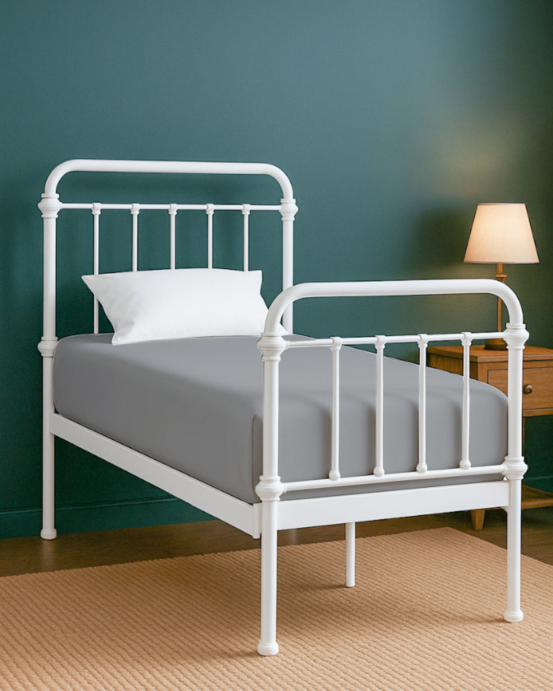 SoftHaven 1 Piece Cotton Cot Fitted Bed Sheet - Light Gray