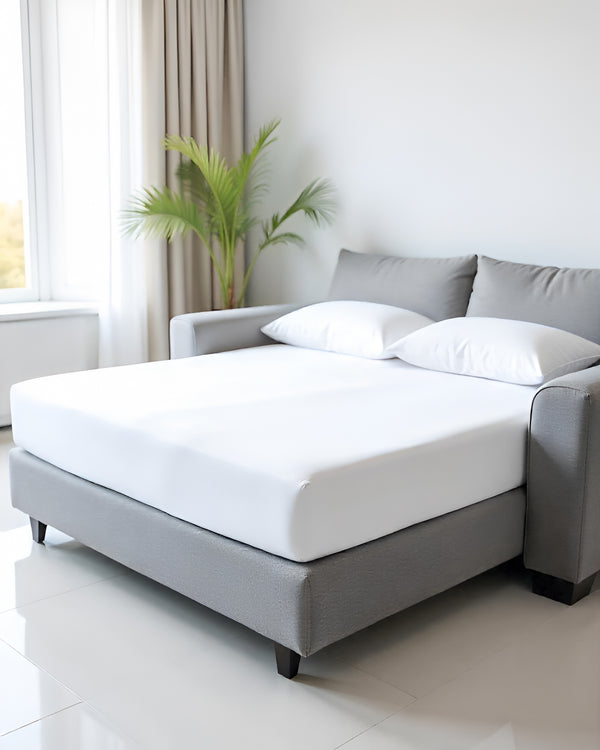 SmartSleep 1 Piece Deep Pocket Fitted Sheet for Convertible Sofa Beds - White