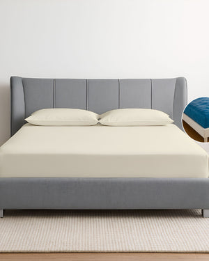 Oceanbreeze Premium Cotton 4 Piece Sheets Set for Waterbeds - Ivory