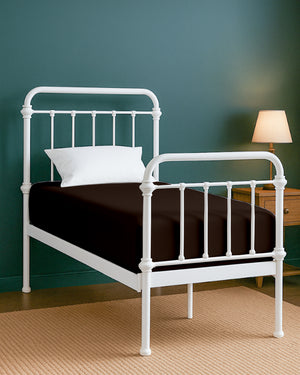 SoftHaven 1 Piece Cotton Cot Fitted Bed Sheet - Chocolate