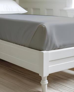 Luxe Giza Cotton 1 Piece Cot Fitted Sheet - Light Grey