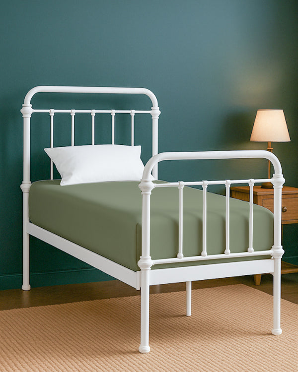 SoftHaven 1 Piece Cotton Cot Fitted Bed Sheet - Sage