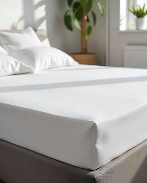 SleepNest 3 Piece Brushed Microfiber Fitted Sheet Set- White-Bed Sheet-Shreem Linen-Slumber Sphere