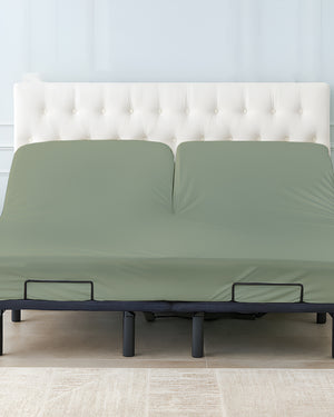 Premium 1 Piece Fitted Sheet with Top Split for Adjustable Beds - Sage