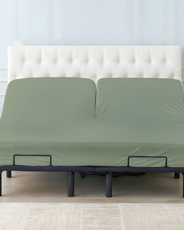 Premium 1 Piece Fitted Sheet with Top Split for Adjustable Beds - Sage