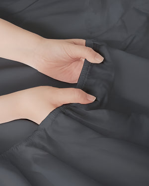 Softline Split Ultra-Soft 5-Piece Cotton Split Beds Sheet Set - Dark Gray