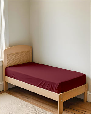 Ultra-fine Microfiber 1 Piece Crimson Dream Cot Fitted Sheet – Burgundy