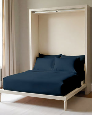 FoldEase Murphy Bed 4 Piece Sheet Set- Navy Blue
