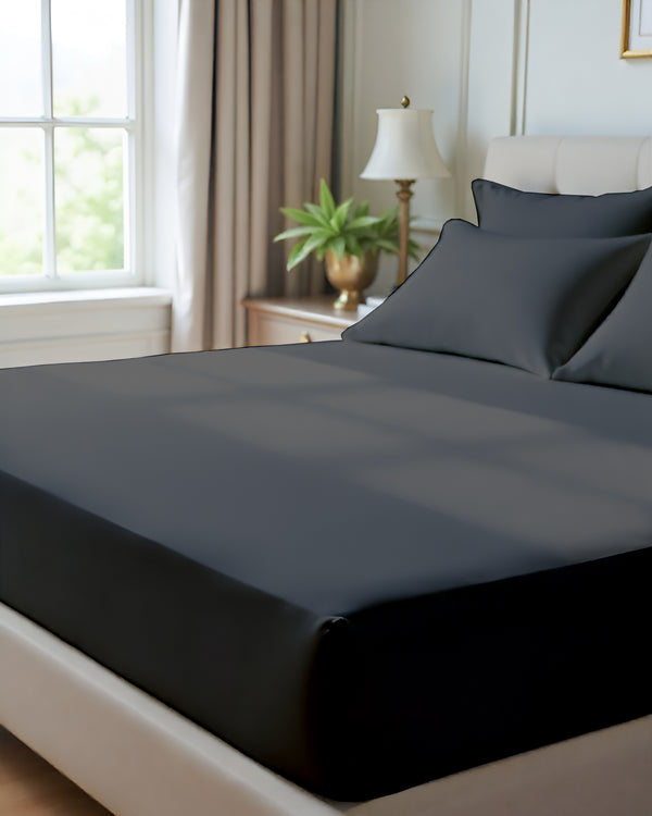 Giza Grace – Classic 1 Piece Fitted Sheet- Dark Gray