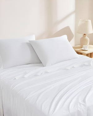 Classic Comfort Cotton Bedding 4 Piece Sheet Set- White