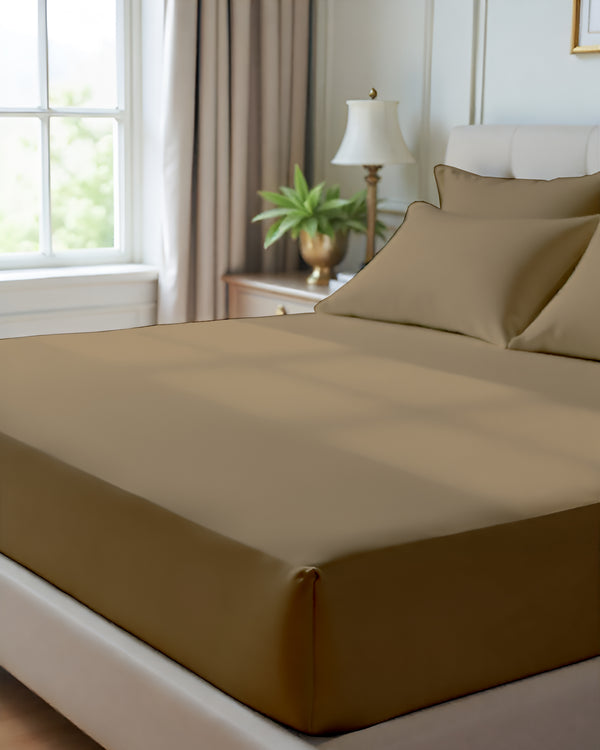 Giza Grace – Classic 1 Piece Fitted Sheet- Taupe