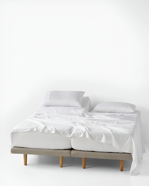 FlexNest 5 Piece Split Bed Sheet Set- White-Custom Beds-Shreem Linen-Slumber Sphere
