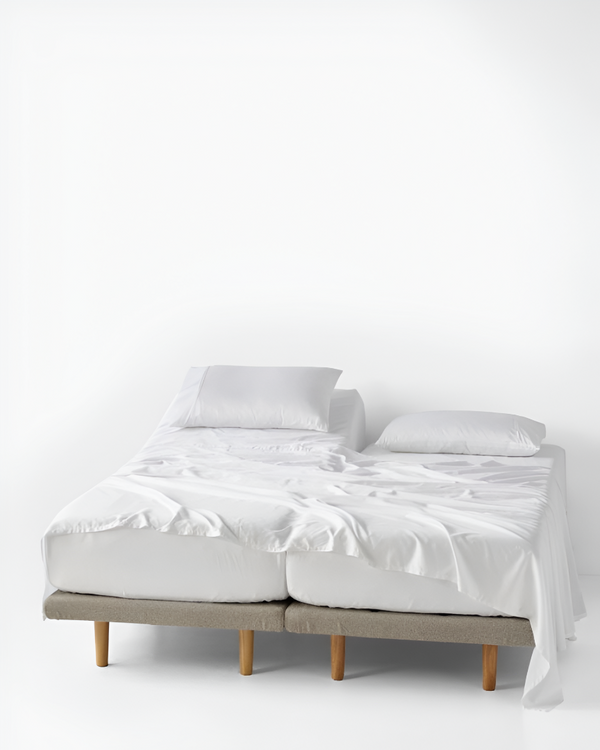 FlexNest 5 Piece Split Bed Sheet Set- White-Custom Beds-Shreem Linen-Slumber Sphere