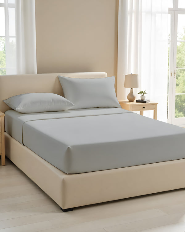 CalmFloats 4 Piece Waterbed Sheet Set- Light Gray