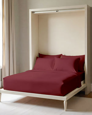 FoldEase Murphy Bed 4 Piece Sheet Set- Burgundy