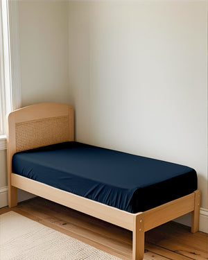 Ultra-fine Microfiber 1 Piece Midnight Luxe Cot Fitted Sheet – Navy Blue
