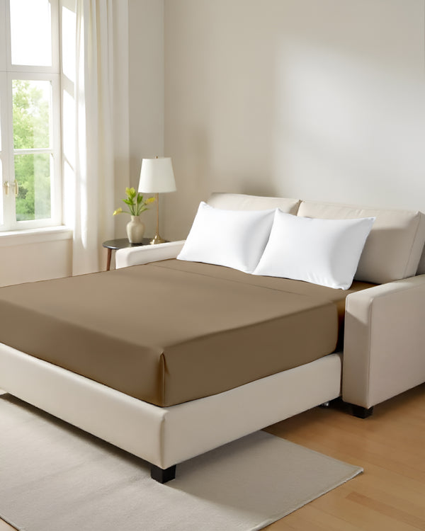 ComfortFold - Microfiber Sleeper Sofa 1 Piece Fitted Sheet- Taupe