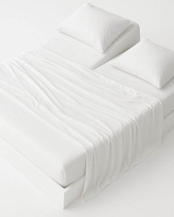 Comfort Split Ultra-Soft 5-Piece Cotton Split Beds Sheet Set - White-Custom Beds-Cottingon -Slumber Sphere