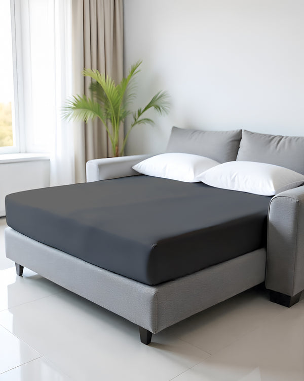 SmartSleep 1 Piece Deep Pocket Fitted Sheet for Convertible Sofa Beds - Dark Gray
