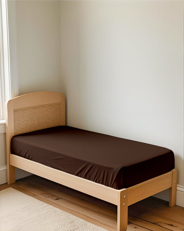 Ultra-fine Microfiber 1 Piece Cocoa Bliss Cot Fitted Sheet – Chocolate
