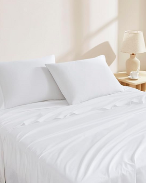 Classic Comfort Cotton Bedding 4 Piece Sheet Set- White-Bed Sheets-Cottington Lane-Slumber Sphere