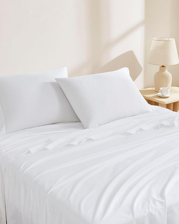 Classic Comfort Cotton Bedding 4 Piece Sheet Set- White-Bed Sheets-Cottington Lane-Slumber Sphere