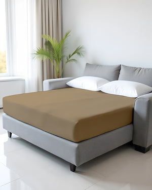 SmartSleep 1 Piece Deep Pocket Fitted Sheet for Convertible Sofa Beds - Taupe