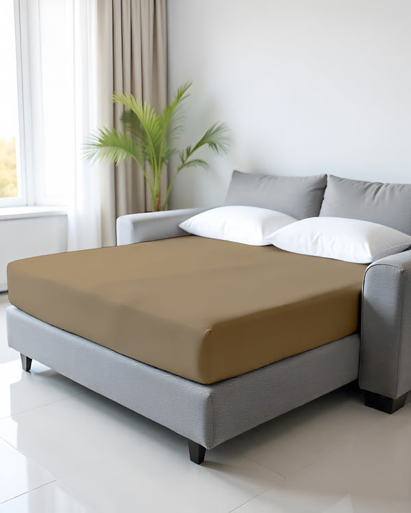 SmartSleep 1 Piece Deep Pocket Fitted Sheet for Convertible Sofa Beds - Taupe