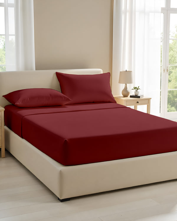 CalmFloats 4 Piece Waterbed Sheet Set- Burgundy