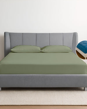 Oceanbreeze Premium Cotton 4 Piece Sheets Set for Waterbeds - Sage