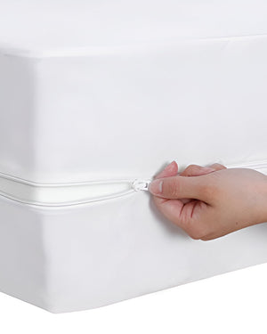 PureGuard ZipFit –  1 Piece Zipper Closure Fitted Sheet - White