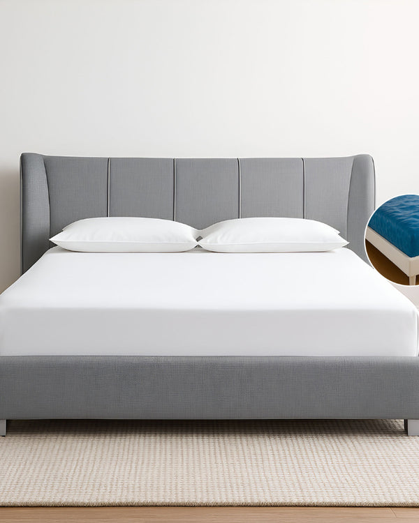 Oceanbreeze Premium Cotton 4 Piece Sheets Set for Waterbeds - White