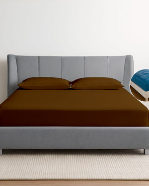 Oceanbreeze Premium Cotton 4 Piece Sheets Set for Waterbeds - Chocolate