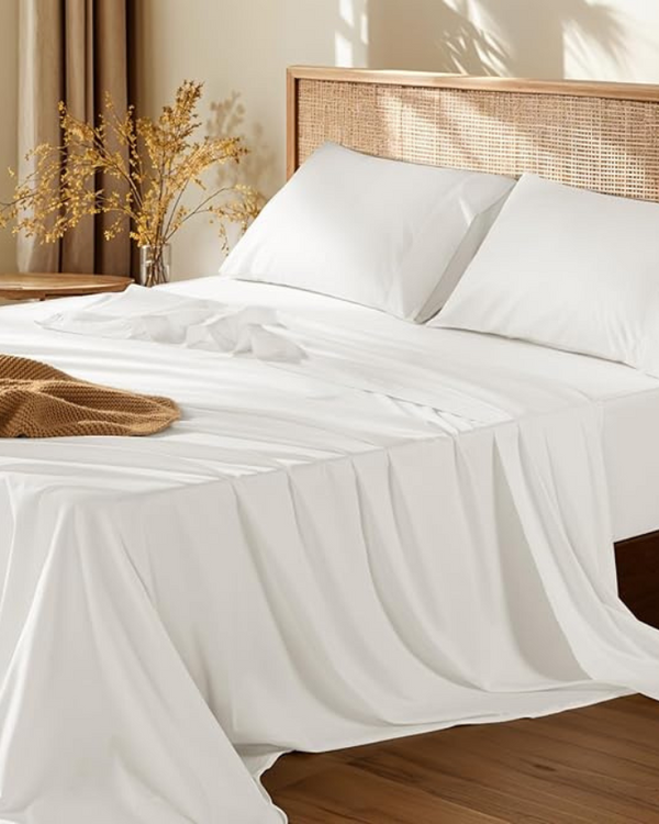 Crescendo Giza Cotton 4 Piece Sheet Set - White-Bed Sheets-MyGiza-Slumber Sphere