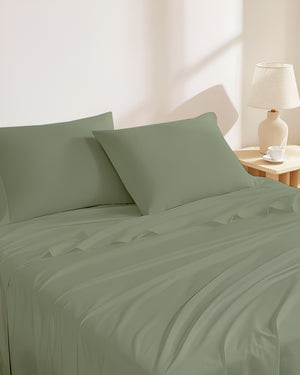 Classic Comfort Cotton Bedding 4 Piece Sheet Set- Sage