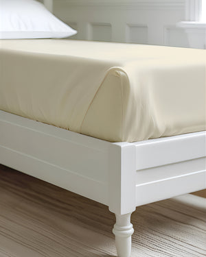 Luxe Giza Cotton 1 Piece Cot Fitted Sheet - Ivory