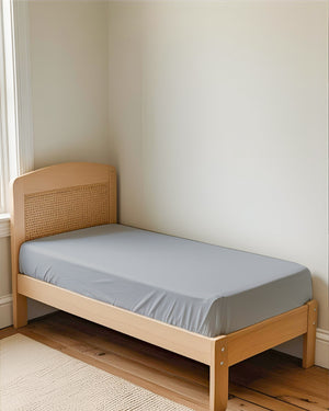 Ultra-fine Microfiber 1 Piece Silver Mist Cot Fitted Sheet – Light Grey