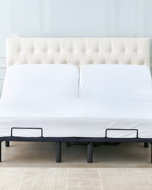 Premium 1 Piece Fitted Sheet with Top Split for Adjustable Beds - White