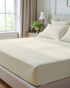 Giza Grace – Classic 1 Piece Fitted Sheet- Ivory